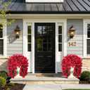 Faux Bougainvillea Artificial Flowers Plants for Outdoor Outside Decoration, 2 PCS Red Fake Flowers UV Resistant Look Real Silk Long Trailing Vines for Front Door Porch Planter Urn Patio Garden Yard
