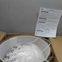 15.7in Plug in Hanging Lamp Large Lantern, White Imitation Silk