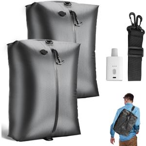 Travel Vacuum Bags with Wireless Pump, Reusable Vacuum Compression Bags for Suitcase, Space Saver for Luggage, Airtight & Waterproof, Perfect for Frequent Travelers & Business Trips (2-Pack)