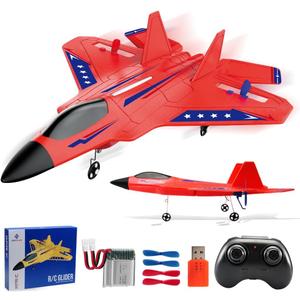 Fremego F-22 Raptor 6-Axis Gyro RC Jet 2 Batteries LED Lights EPP Foam | 6-Axis Gyro Self-Stabilization Dual Flight Modes Crash-Resistant EPP foam 2 Batteries RTF Toy Ideal Gift