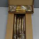 AmazerBath 20-84 Inches Arched Curved Shower Curtain Rod, Heavy Duty Shower Rod Rust Proof Bathroom Curtain Rod, Adjustable Telescoping Design Easy Segmented Installation, Need to Drill, Gold