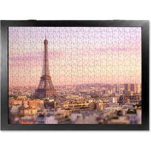 ALL4JIG Premium Wooden Puzzle Picture Frame with 4-Puzzle Storage Capacity for 1000 Piece Puzzles, Tool-Free Easy Assemble Display, Non-Glue Mounting Kit & Hanging Hardware Included (29" x 25")