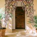 BLEUM CADE 5Pcs 41Ft Flower Garland Artificial Rose Vines for Bedroom, Cute Fake Hanging Flower Vines Floral Garland Decorations for Wedding Party Wall Room Decor Aesthetic