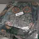 6ft Round Area Rugs for Living Room, Washable Floral Circle Rug Non Slip Low Pile, Vintage Boho Botanical Birds Throw Carpet for Farmhouse, Bedroom, Dining Room, Retro Green/Blue (Dark Green (Larger Pattern))