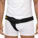 URIEL Right Side Hernia Belts for Men - Inguinal Hernia Belt for Men, Pre and Post Surgery Truss, Size Large, Black (39.8-44.5 Inches)