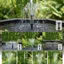 POPOSOAP 6.5W Solar Pond Filter Built-in Battery Backup, Solar Water Fountain Pump with Pond Filter, 8 Nozzles & PVC Tubing for Bird Bath, Small Ponds, Fish Tanks, Water Features P3065D