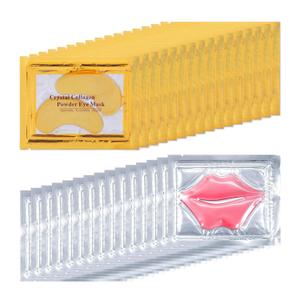 32 Pairs Eye Masks & Lip Masks, 24K Gold Gel Crystal Collagen Eye Patches for Puffy Eyes, MoisturizingLip Mask Pink Lip, Anti-Aging Eye andLip Masks for Reducing Fine Lines & Dark Circles