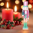 Christmas Nutcracker Ornament 15inch King Soldier Nutcracker Suitable for Table, Fireplace Decoration Christmas Party Supplies (Pink Holding Christmas Tree)