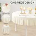 6 Pack Ivory Spandex Round Tablecloths 72 inch, Stretchy Fitted 6FT Table Cloths Wrinkle Free Round Table Covers with Skirt for Wedding Banquet Birthday Party Buffet Restaurant