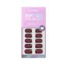 BTArtbox Press on Nails Short Square - Dark Red Nails with Glossy French Tips in a Matte Finish, Soft Gel Fake Nails Glue On Nails in 16 Sizes, Cozy Cocoa