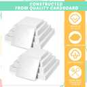 Baderke 12 Pcs White Square Cake Drums, 1/2 Inch Thick Square Cake Board Drum Fully Wrapped Foil for Christmas Baking Desserts Pastries, White Leaf Style, 12"L x 12"W x 0.5"H