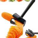 Carrot Curler and Peeler, Black Carrot Spiral Shred Slicer Root Vegetables Fruits Slicer Sharpener Garnishing Tool (Plastic)