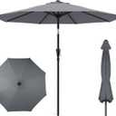 HOMSHADE 9FT Outdoor Patio Umbrella, Table Pool Umbrella, Grey, No base