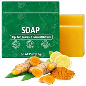 scrlous 2PCS Soul Soap, Upgraded Soul Turmeric Lemon Soap Bar for Face & Body, Support Nourishes And Clarifies, for Oily &  Dry Skin