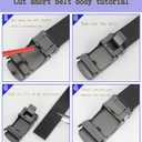 Ratchet Belt for Men - Mens Belt Leather 1 3/8" for Casual Jeans - Micro Adjustable Belt Fit Everywhere (Middle Stripe - Black)