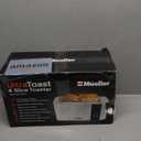 Mueller UltraToast Full Stainless Steel Toaster 4 Slice, Long Extra-Wide Slots for Bagels and Waffles, 6 Browning Levels, LED Display, Cancel/Defrost/Reheat Functions & Removable Tray, Kitchen Gadgets
