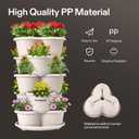 VIVOSUN 2-Pack 5 Tier Vertical Gardening Stackable Planter for Strawberries, Flowers, Herbs, Vegetables, Ivory