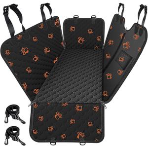 Mancro Dog Car Seat Cover for Back Seat, 2026 Upgraded 600D Heavy Duty Waterproof & Scratch-Resistant Dog Hammock for Car, Back Seat Pet Cover for Dogs with Sedan, and SUVs, Standard, Paw Prints
