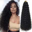 8 Packs Curly Crochet Hair GoGo Curl Crochet hair for Black Women Deep Wave Braiding hair,Synthetic Bohemian Crochet Braid Water Wave Crochet hair Extensions (1B, 24inch)