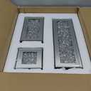 Silver Rectangle Glass Vases for Decor: Hewory Tall Crushed Diamond Mirror Vase for Centerpieces - Large Decorative Mirrored Containers for Dried Flowers, Bling Big Crystal Vases for Home Decoration