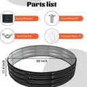 YSEJOMP 60 Inch Round Galvanized Fire Pit Ring/Fire Ring - Foldable and Perfect for Outdoor Gatherings and Campfires in The Yard/Garden/Park/Beach (Black+Gray, 5 FT Diameter+1 FT Tall)