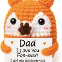 Fathers Day Dad Gifts from Daughter Son Kids, First Fathers Day New Dad Gifts for Daddy Stepdad Bonus Dads, Father Birthday Gift, I Love You Gift for New Daddy, Funny Handmade Crochet Animal Fox