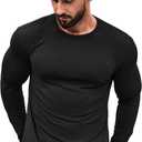 COOFANDY Men 2 Pack Muscle Fitted T Shirt Gym Workout Athletic Long Sleeves Tee (XL)