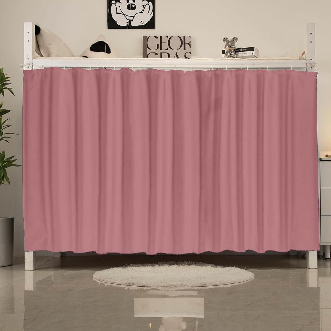 Bottom bunk Bed Curtain 200 * 120cm,Pink Curtains for The Bottom bunk,Dorm Blackout Bed Curtains with Black Shading Coating for Girl Student Single Sleeper (47"W x 78"L (Pack of 1)