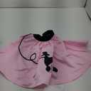 50s Costumes for Girls 1950s Pink Poodle Skirt Set with Eye Glasses Scarf Headband Socks for Kids Halloween Costume
