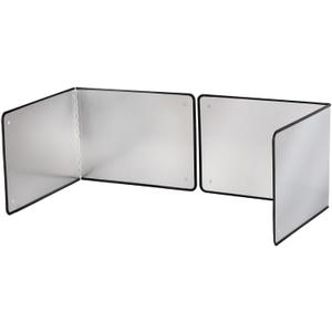 Silver Large 2 Pieces 2 Sided Stainless steel Splatter Guard for Frying Stove Top,Oil Splash Guard Cooking for Stove,Non Stick Foldable Splatter Screen