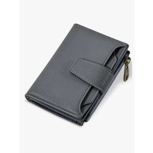 Small Wallet Women RFID Blocking Soft Leather Bifold Compact Card Holder Wallet for Women with Zipper Coin Pocket 4 ID Window