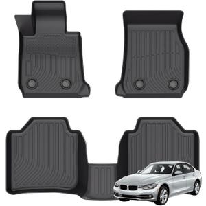 Priprilod Floor Mats Custom Fit for BMW 3 Series F30 xDrive AWD ONLY 2012-2018 (320i 328i 330i 335i 340i xDrive), NOT for RWD/Rear-Wheel Drive, All Weather TPE Floor Liners 1st & 2nd Row 3PCS