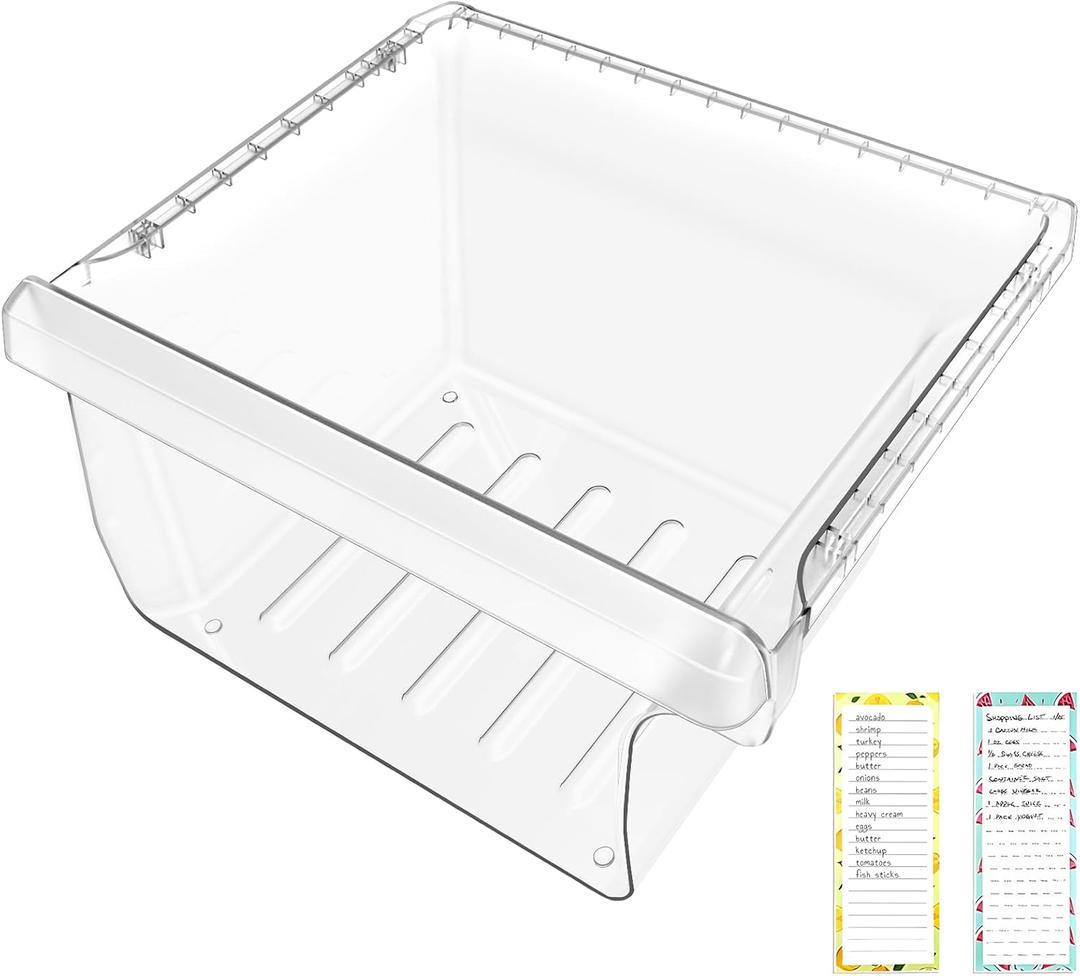 UPGRADED DA97-08692B Refrigerator Crisper Drawer Bin Compatible with Samsung Refrigerator Drawer Replacement RS25J500DSR RS25J500DSG RS25H5000SR DA97-08692A for Samsung Fridge Drawer Bottom