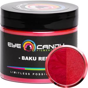 Eye Candy Pigments Premium Red Mica Powder - Baku Red (50gr) - for Epoxy, Resin, Soap, Paint, Woodworking, Acrylic Pouring, Bath Bombs, Fishing Lures - DIY Arts and Crafts Additive