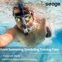 Seago Swim Snorkel for Lap Swimming, Dry Top Front Swimmer Gear for Adult Youth, Training Equipment in Pool and Open Water with Comfy Easy to Adjust Head Pads Food-Grade Silicone Mouthpiece