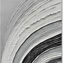 40x28 inch Hand-Painted White and Black Abstract Art Modern Minimalist Oil Painting Decorative Art for Home Office Walls (Eft174)