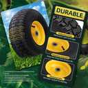15x6.00-6nhs Lawn Mower Tires (2 Pack),Replacement Riding Lawn Mower Front Tires - With 3" Centered Hub and 3/4" Bushings,Extra 5/8" Bushings(Yellow)