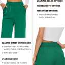 FUNYYZO Wide Leg Pants Women's High Elastic Waisted in The Back Business Work Trousers Long Straight Suit Pants (Green, L)