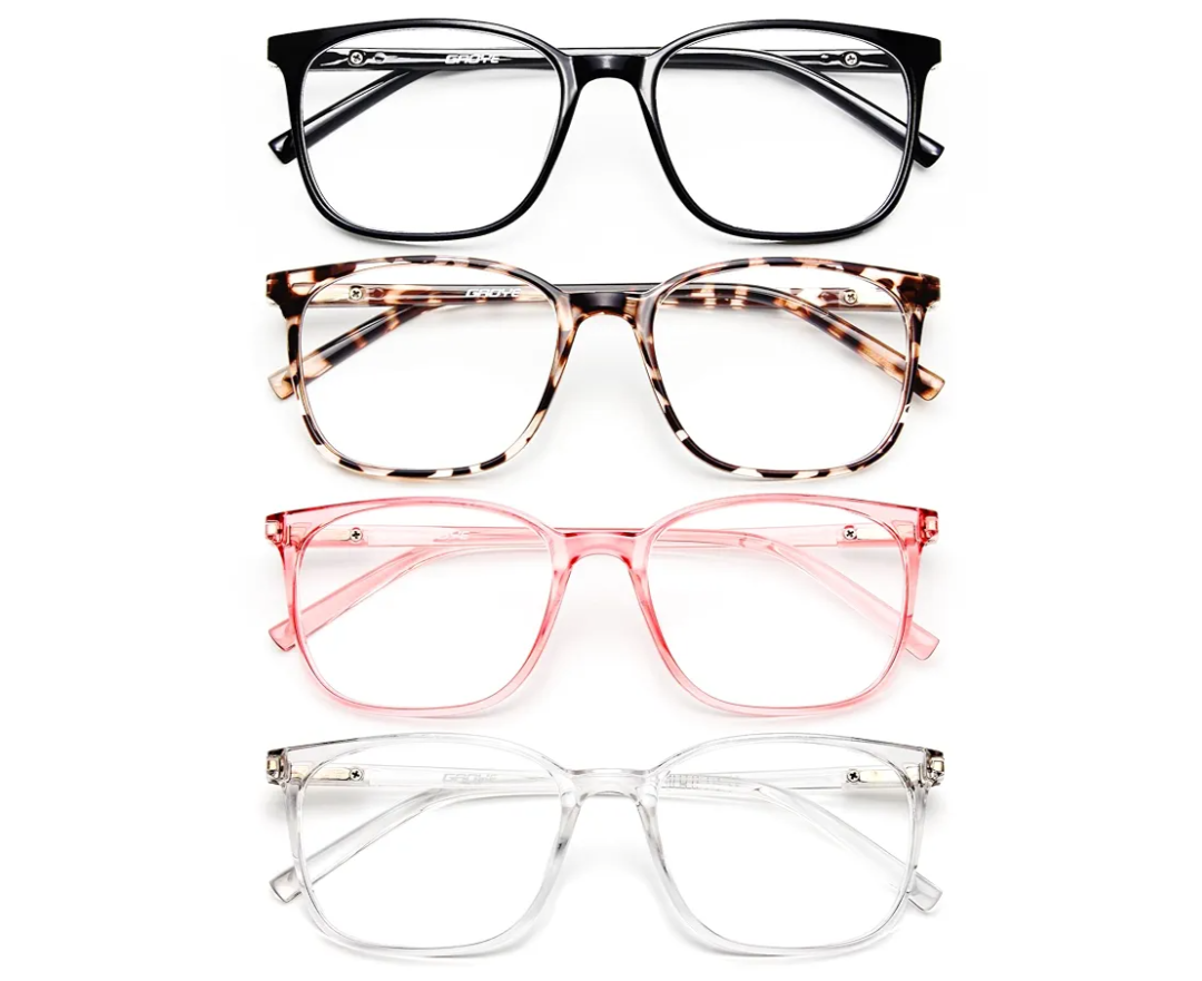 Ultralight Blue Light Glasses for Women - 99% Protection Computer Glasses for All Day Comfort - Anti-UV, Anti-Glare & Eye Fatigue Pack of 5 