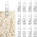 Sliner 12 Pcs Large Tapestry Wall Hangers Heavy Duty Self Adhesive Quilt Wall Hanging Clips Plastic Sticky Rug Hanger for Display Quilt Clamps Rack Mount for Tapestry Blankets and Other Textile