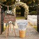 Wedding Stick Umbrellas Bulk, 40 Inch Large Canopy Umbrellas with Woven Rattan Basket Windproof Rainproof