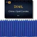 Dinil Set of 20 Blue Spell & Chime Candles Premium Mini Taper Candles for Rituals, Prayer, Birthdays, Meditation, Altar, Spells, Chime Candles - 4 Inch Tall, Unscented (Blue)