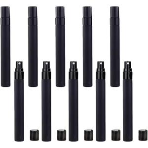 Mini Refillable Perfume Bottle Travel Perfume Atomiser Refillable 10 ML Spray Bottles Portable For Travel Holiday Outdoor Activities And Business(10 Pcs) (0.3 Ounces, Black)