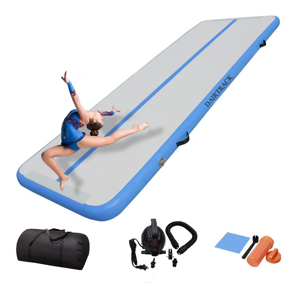 Air Tumbling Mat 13ft 16ft 20ft Inflatable Gymnastics Mat Tumble Track with Air Pump for Home/Gym/Outdoor/Training/Water/Cheerleading/Yoga