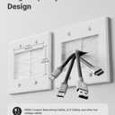 VCELINK 2 Gang Brush Wall Plate 2 Pack, Cable Pass Through Wire Hider for Cable Management, Compatible with Ethernet Cables, HDMI Cables & Home Theater Systems (White, with Bracket)