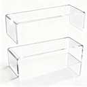 2-Pack Acrylic Medicine Cabinet Organizer, 11.4x3x3.7in Clear Bathroom Shelves with 2 Non-Slip Pads for Vanity & RV Storage (2 x 11.4x3x3.7in)