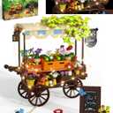 Muiurple Flower Cart Building Set with LED Strips, Car Shop with Flower Bonsai and Plants Building Kits, Flower Tools and Signs Home Desk Decor Ideas Gifts for Kids 6+