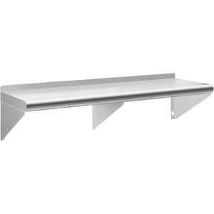 Stainless Steel Shelf 18" x 60", NSF Wall Mounted Commercial Metal Shelving with Backsplash for Restaurant, Utility Room, Kitchen and Garage