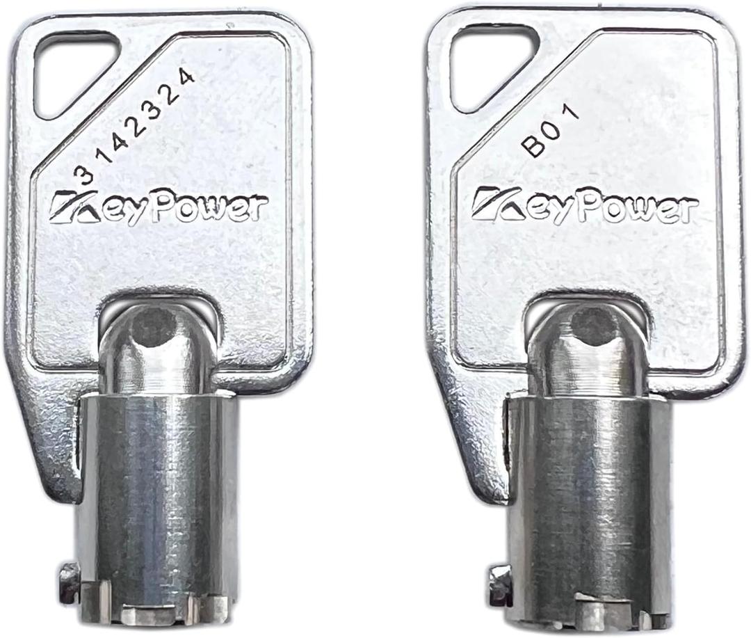 KeyPower 2 Keys for Nautilus Hyosung ATM Machine New Bezel & Cassette, Key Set Work with The Model 1000 1500 1800 2700 5000 Halo 2 Force