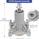 2 Pack 187292 192870 532187281 532187292 567253301 587819701 yth22v46 yth24v48 Spindle 187292 Mandrel Assembly 42" 46" 48" 54" Mower Deck Spindle Compatible with Husqvarna Craftsman Ariens Poulan Pro